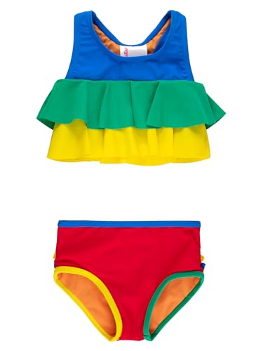 Image of RuffleButts Girls UPF50+ Sun Protection Flounce Bikini Two Piece Swimsuit