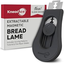 KNEADACE Upgraded Magnetic Bread Lame, Professional Dough Scoring Tool with Extractable Blade, Sourdough Bread Tool for Baking, Includes Scoring Pattern Booklet & 5 Replaceable Razor Blades