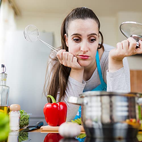 Cabilock 5 peças de coador de aranha Skimmer concha de arame de aço inoxidável com alça para cozinha