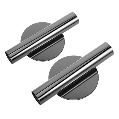 HEALLILY Jarrones Tubulares De Metal De Pared En Color Negro para Flores Secas y Artificiales, Adhesivo Sin Taladro, Diseño Escandinavo Moderno, Decoración Mural Minimalista, Pack De 2 Piezas
