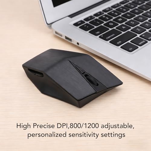 ASHATA 2.4G Wireless Mouse, 1200 DPI Computer Mouse with USB Receiver, Silent Ergonomic and Cool Design, for PC Laptop Desktop (Gray) — view 2