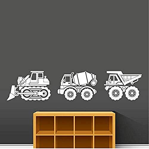 Calcomanías Y Pegatinas De Vinilo Para Vehículos De Construcción - Pegatinas Para Sala De Juegos Para Niños - Pegatinas Para Camiones De Construcción 192X42Cm