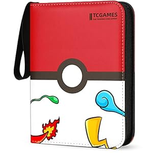 TCGAMES Card Binder 4-Pocket, 440 Pockets Trading Card Games Collection Binder with Sleeves Red