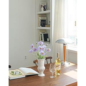 Kamang Artificial Poppy Purple Silk Flowers (6 Stems) for Home Decor. Faux Poppy Flower Centerpiece. Artificial Purple Silk Flower Arrangement. Purple Floral Arrangements Centerpieces (Purple) Kamang Artificial Poppy Purple Silk Flowers 6 Stems for Home Decor Faux Poppy Flower Centerpiece Artificial Purple Silk Flower Arrangement Purple Floral Arrangements Centerpieces Purple