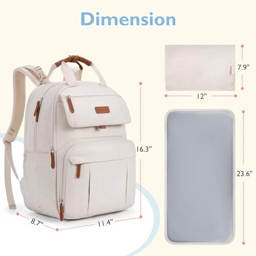 Mommore Diaper Bag Backpack, Large Diaper Bag Expandable For 2 Kids/Twins, Durable Baby Bag With Changing Pad, Water Resistant Travel Diaper Backpack For Mom Dad thumb #4