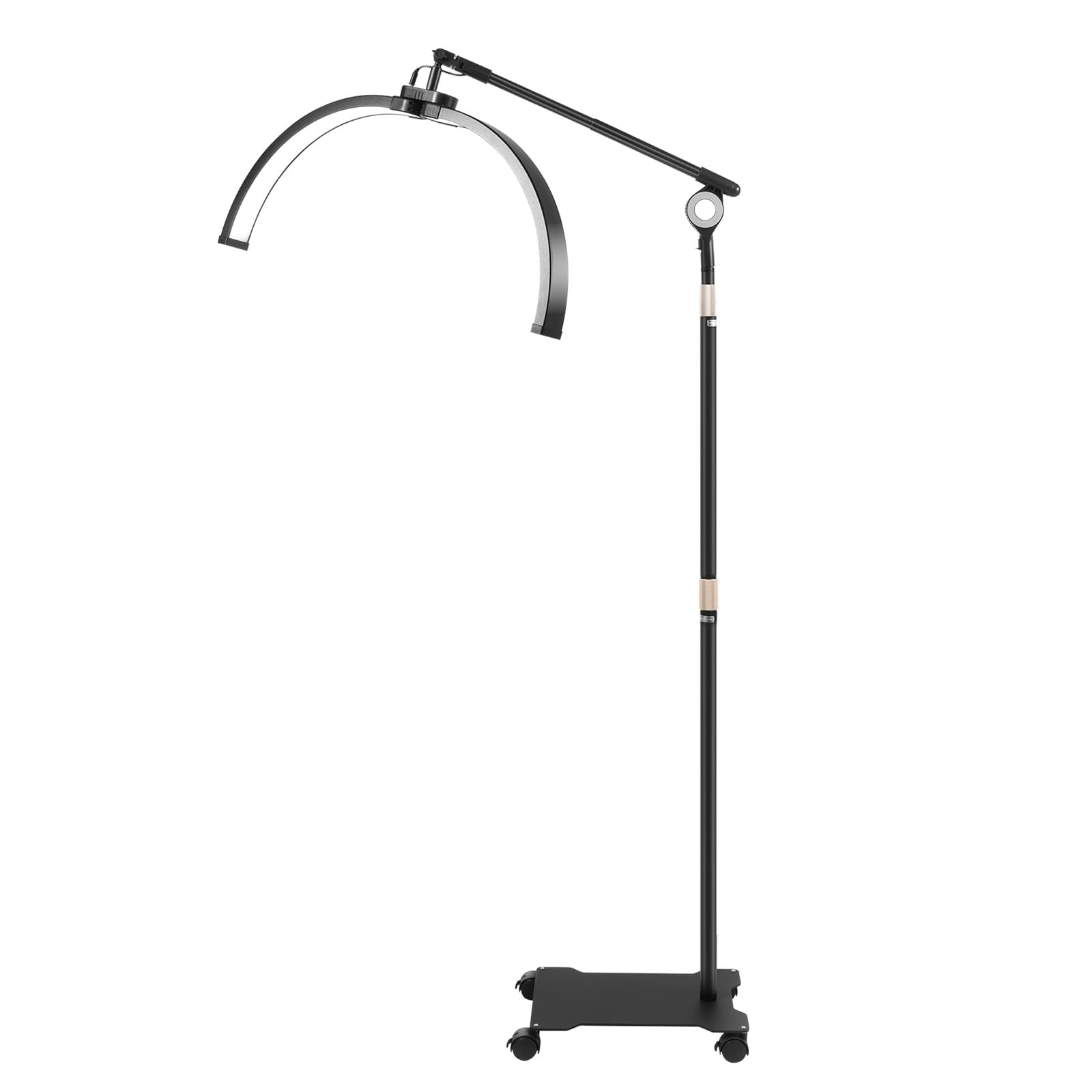 Halbmond-Stehlampe für Wimpern, LED Wimpern Lampe Faltbare Einziehbarer Beauty Lampe 3200K-5600K Halbmond-Ringlampe für Wimperntechnik/Hautpflege/Tätowierungen