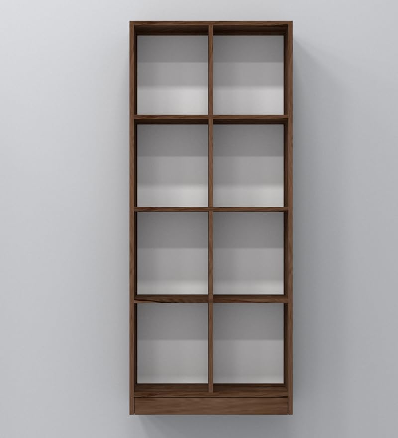 Image of SPECIALITY PANELS Wooden Bookshelf with 8 Open Shelves, Brown, 176x73x35 cm, Carpenter Assembly Provided