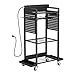 VEVOR 4-Tier Tool Organizer Cart with Charging Station, 8 AC Outlet, Floor Stand Rolling Drill Holder and Tool Battery Storage Rack on Wheels, Garage Floor Rolling Storage Cart for Workshop, Garage