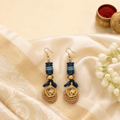 Image of Royal Queen & Empress Handcrafted Tribal Dhokra Earrings Collection for Women - Statement Ethnic Designs in Multiple Colours