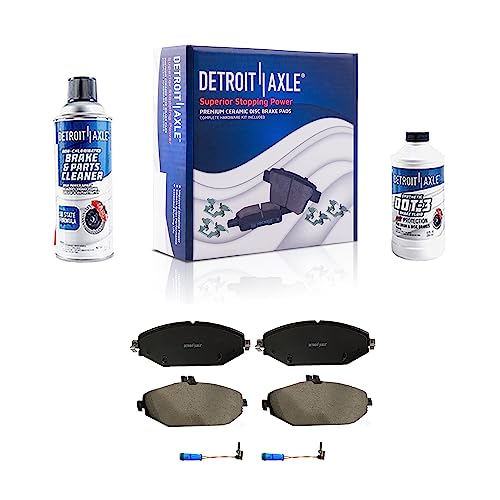 Image of Detroit Axle - Front Brake Pads for 2015-2021 Mercedes-Benz C300 2018-2019 E300 Ceramic Brake Pads w /Hardware Replacement