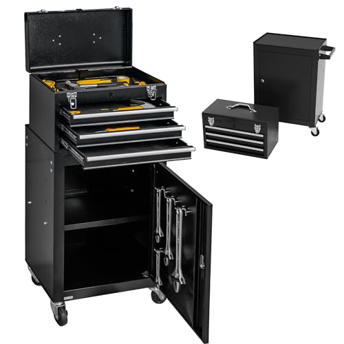 SUN & SUMMER 3-Drawer Rolling Tool Chest with Wheels Tool Storage...