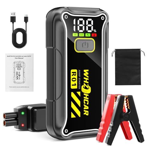 Booster Batterie Voiture 7000A Démarreur de Voiture 12V Démarreur de Batterie (Jusqu’à 10L Essence & 8L Diesel) Portable Jump Starter Moto Camion avec LED...