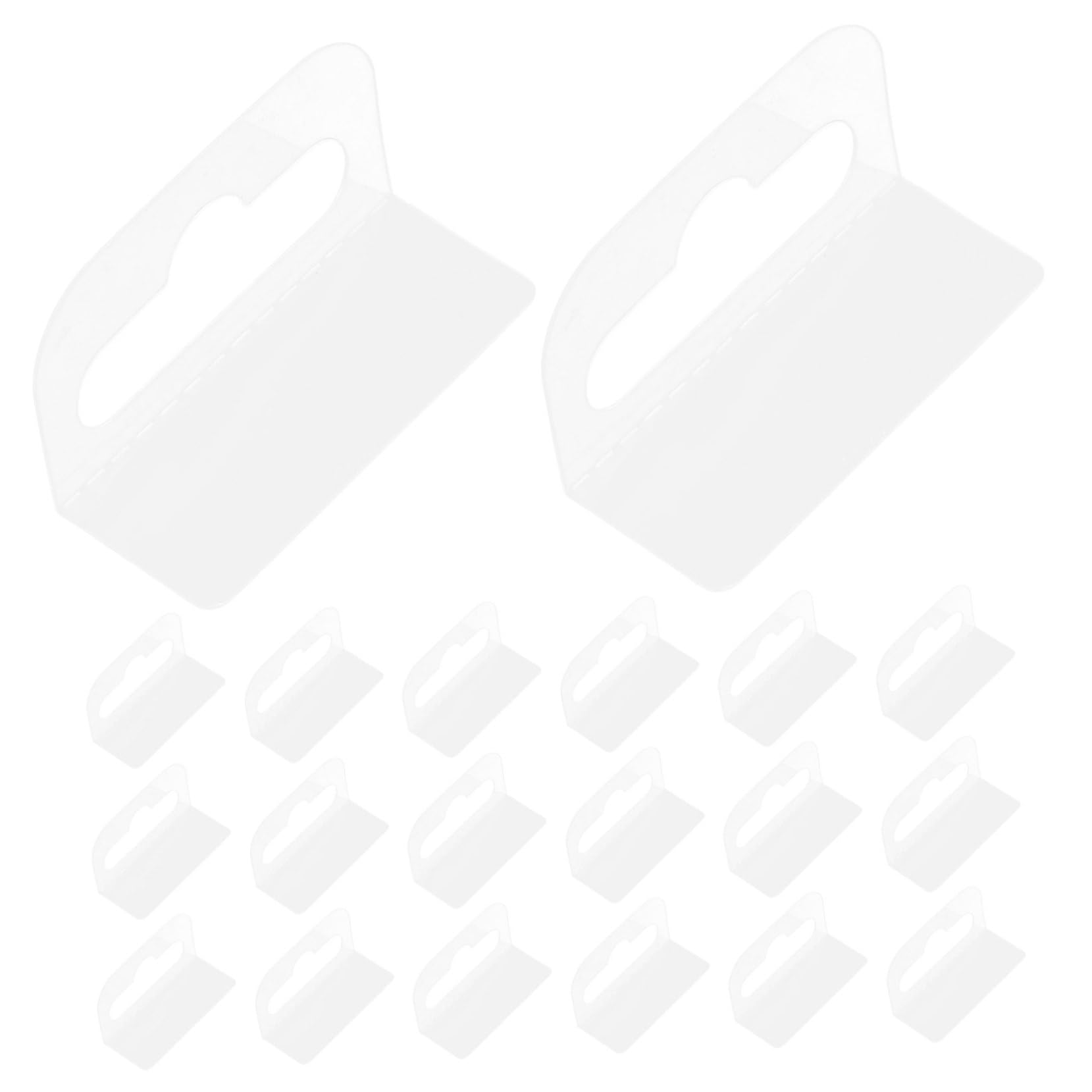 PRETYZOOM Self Adhesive Plastic 100pcs Display Tags Hooks for Retail Store Home Use