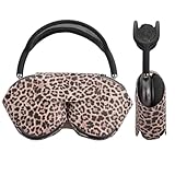 Smart Case Holder for AirPods Max - Sleep Mode Compatible, Anti-Dust and Scrapes, Replacement AirPods Max Headphone Sleeve Cover Cute Printed Leather Stock Case (Leopard)