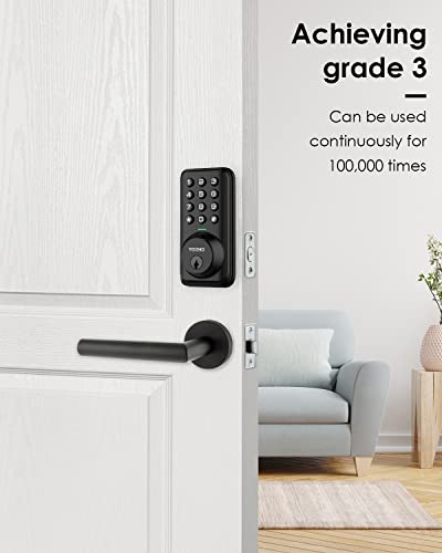 Teeho Tz001 Keypad Door Lock - Keyless Entry Electronic Lock - Smart Digital Lock With Keypads - Deadbolt Smart Lock - Ip54 Weatherproofing - Matte Black #TOP4
