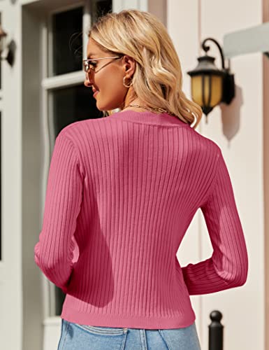 Image of Womens Cropped Cardigan Knit Shrugs for Dresses Tops V Neck Button Down Cardigans Sweaters