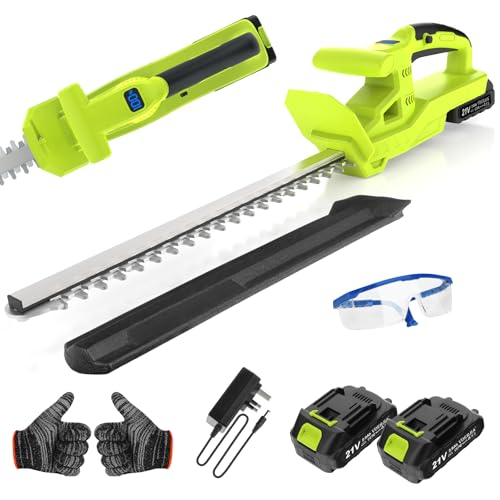 VOERJIA 20” Cordless Hedge Trimmers, 2 * 2000mAh Battery Hedge Trimmer, 21V Hedge Trimmer...