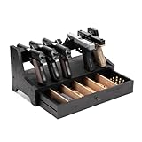 DGWJSU Pistol Rack Gun Safe, Real Wood Handgun Rack Holder for Gun Cabinet Accessories, Rustic Style Gun Rack Organizer for Nightstand, Gifts for Men