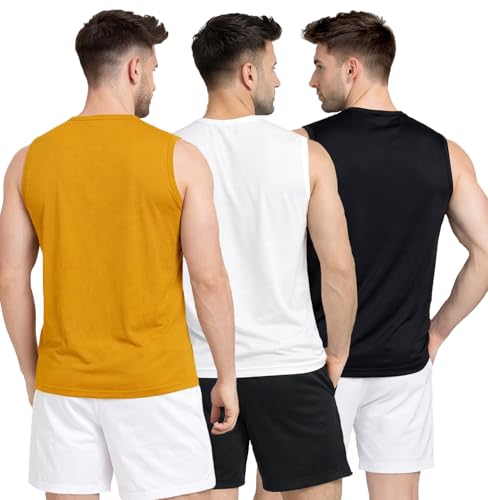 Image of Stylish Vest for Men | Vest for Boys - Perfect for Gym Workouts,| Men's Tank Top Regular fit|Cotton Combo Pack of 3 Sports Vest