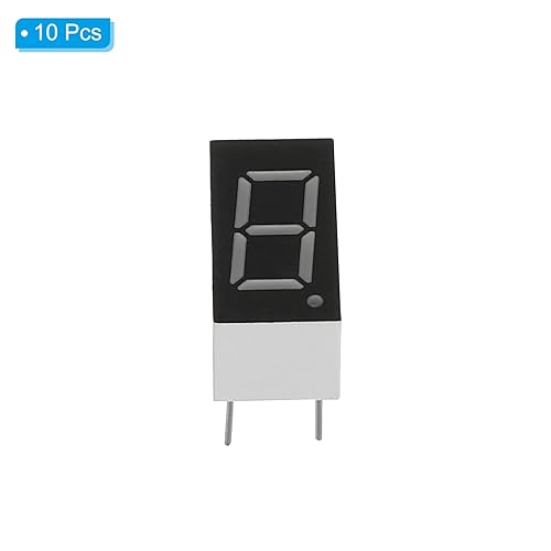 Miniatura 3 de PATIKIL Tubo digital con pantalla LED, paquete de 10 unidades de cátodo común 7 segmentos 10 pines, 1 broca, 2.1 V, 0.36 pulgadas, módulo de