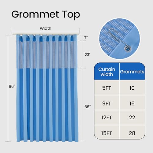 KNEOQIT Inherent Flame Retardant Hospital Curtains, Basement Divider, Privacy Medical Curtain, Clinic Hospital Curtains Room Divider (1 Panel, 9x8FT,Dark Blue) - Thumbnail 2