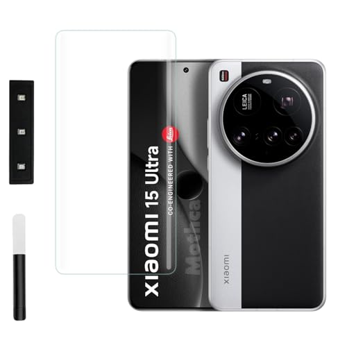 Image of Mothca Premium UV Tempered Glass Screen Protector For Xiaomi 15 Ultra (Pack of 1) Full Adhesive UV Curved Screen Guard, Case Friendly with Installation Kit