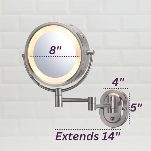 Espejo para maquillaje de pared Jerdon con luz LED miniatura 3