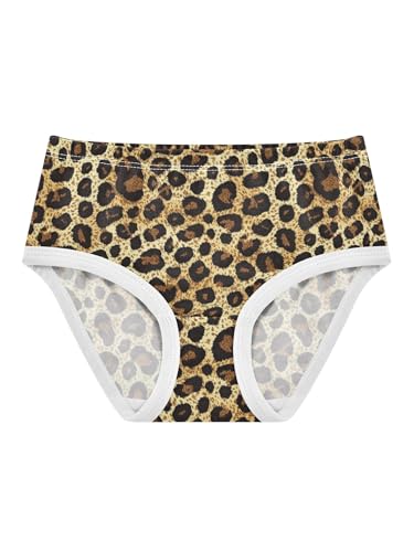 ZZKKO Leopard Animal Skin Texture Girls Underwear Toddler Panties for Girls Comfort Brief Size 2T