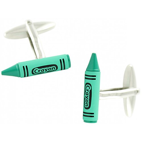 Gemelos Crayon Verde Cufflinks el regalo ideal para hombres con estilo