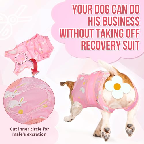 Image of Lukovee Recovery Suit for Dogs, Spay Neuter Surgery Suit Onesie Female Male | Zipper Easy On Off, Adjustable, Onesie Abdominal Wounds Prevent Licking, Cone E-Collar Alternative (2PI,XL)