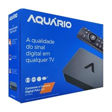 Aquário DTV-9000 Conversor e Gravador Digital Full HD com Saída HDMI e AV, Controle Remoto, Função PVR, Reprodução Multimídia, Compatível com Antena Digital