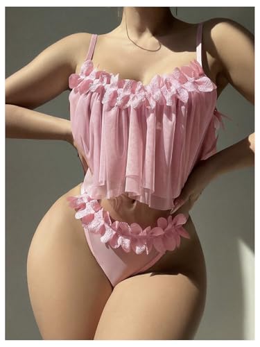 Ensemble lingerie maille transparente blanche pour vos moments de douceur