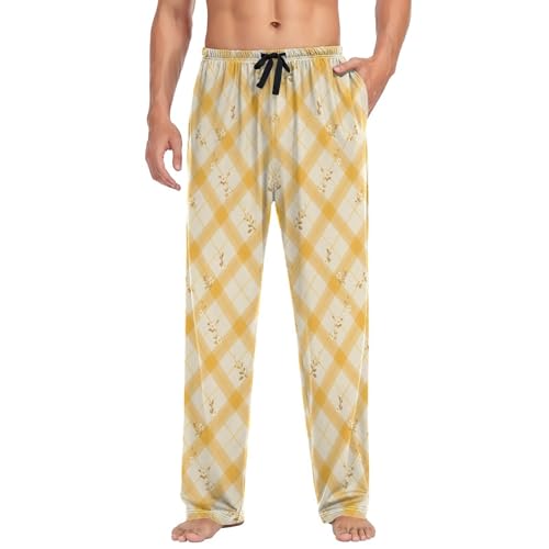 GuoChe Pajama Pants For Men Soft Mens Pj Pants Lightweight with pockets for Spring Christmas Gifts Small3