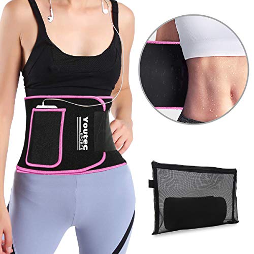 Youtec Waist Trimmer, Neoprene Sweat Waist Trainer Belt, Stomach Wrap, Workout Sport Band
