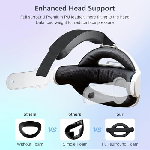 Image of Saqico Head Strap For Meta Quest 3,Pressure-Free Elite Strap for Oculus Quest 3 Accessories Replacement, Adjustable Headband Soft Cushion VR Headset Enhanced Comfort &Balanced Fit for Longer immersion