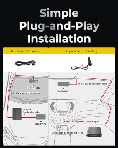 Image of Blackvue Dash Cam Battery Pack B-130A, Fast Charging 12V /24V Battery for Dashcam Parking Mode, USB Power, Smart App & Cloud Monitoring