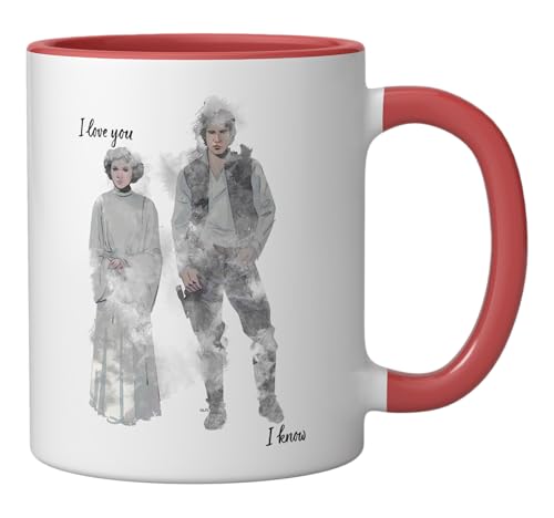 Mug de Cerámica Star Wars Princesa Leia y Han Solo Rojo/Blanco miniatura 2