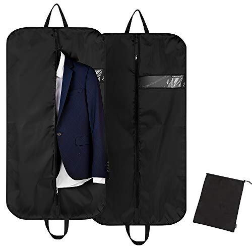 CMXING 2 pezzi Borsa Porta Abiti da Viaggio + Borsa per scarpe con Tasca Computer 15 e Manici, Impermeabile e traspirante isola polvere e batteri, Custodia camicie Carrier indumenti (110 X 60 CM)