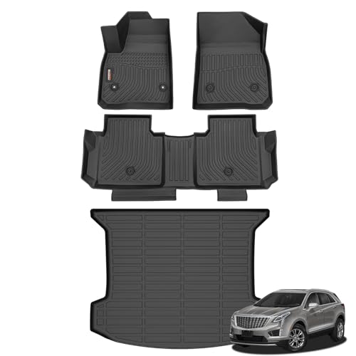 Binmotor Floor Mats and Cargo Liner for Cadillac XT5 2017-2026, TPE Black Full Set