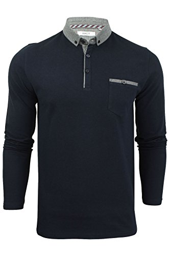 Xact - Polo de Manga Larga para Hombre Azul Marino M
