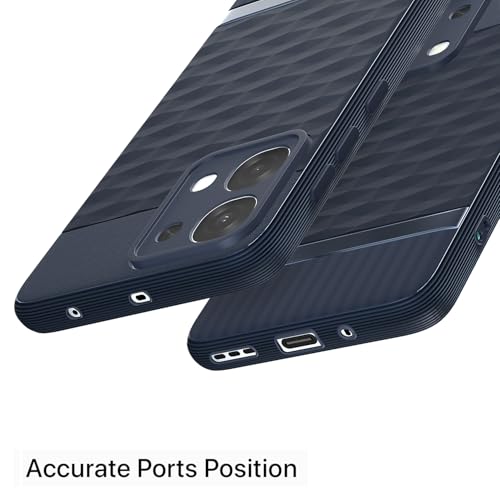 Image of Pikkme Back Cover for Oppo F31 5G / Oppo F33 5G Soft Grip 3D Hexa Cube Texture Silicone Bumper Case (Blue)