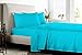 Mikrofibra Olympic - zestaw pościeli z gumką i płaskie prześcieradła z 2 poszewkami na poduszki luksusowe, 4-częściowy zestaw pościeli, kolor turkusowo-niebieski jednolity - ultramiękkie, podwójne szczotkowane prześcieradła z mikrofibry pasują do kieszeni o głębokości do 35 cm