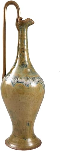 Old World - Jarra decorativa Rebekah, cerámica de cerámica hecha en Estados Unidos, 15 pulgadas (color azul medianoche)