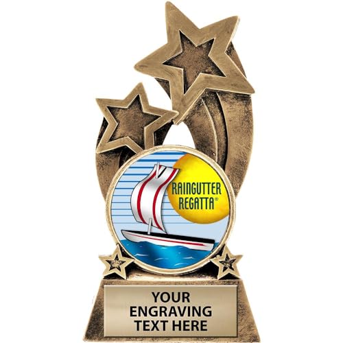 Crown Awards Raingutter Regatta Trophy, 5.75" Glory Resin Raingutter Regatta Trophies with Free Custom Engraving Prime