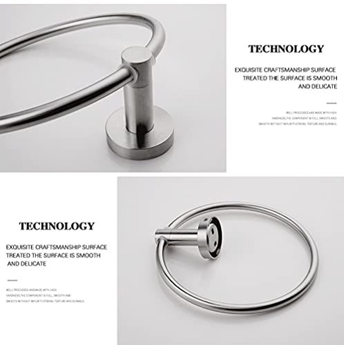 Anillo de toalla de acero inoxidable cepillado para baño y aseo 5