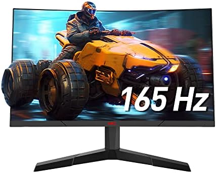 HKC 24 inch 144hz/165hz Curved Gaming Monitor, FHD 1080P Frameless Computer Monitor, Support AMD FreeSync, Eye Cared, VESA Compatible, Dp HDMI,Black,Tilt Adjustable,3 Years Warranty