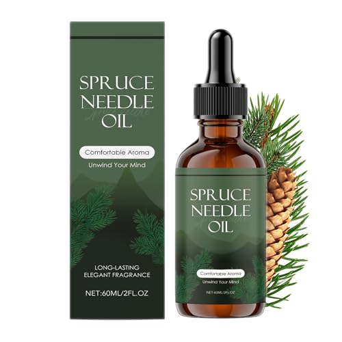 100% naturrein Frisch & spritzig ätherisches Öl in Kaltpressung Für Sauna Diffusor & Aromatherapie Vegan Fichtennadel 60ml (1pcs)