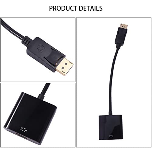 Kombiuda Cable Black Video Converter Display To Adapter High Definition Port #TOP1