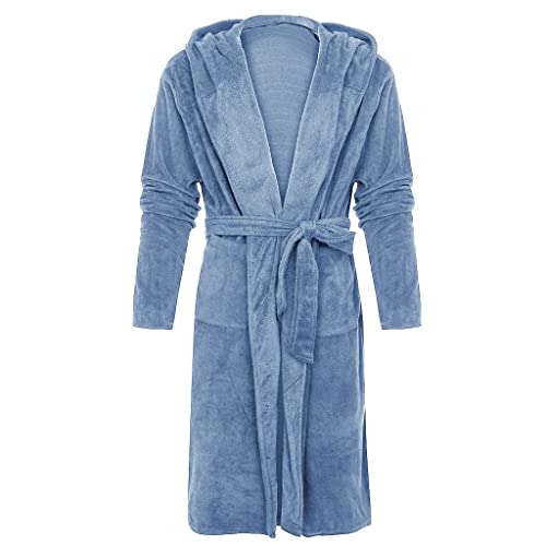 Vêtements de maison robe manches longues capuche bleu clair M