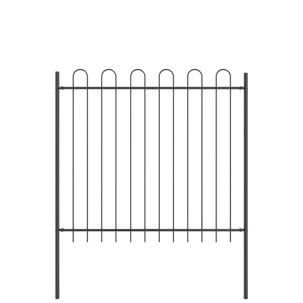 Garden Fence 5 Pcs Grey 8.5 x 1.5 m Powder-Coated Steel Outdoor Boundary Panel Set Weather Resistant Decorative Border for Garden Terrace Yard Demarcation
